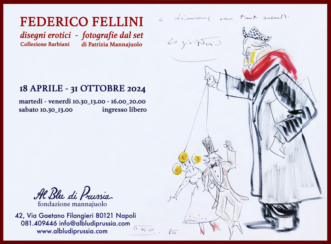 FEDERICO FELLINI Disegni erotici –fotografie dal set.Una mostra a Napoli